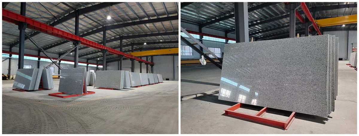 Slabs of white grey granite