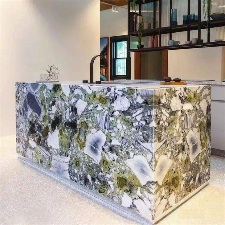 Green Marble Kitchen Countertops