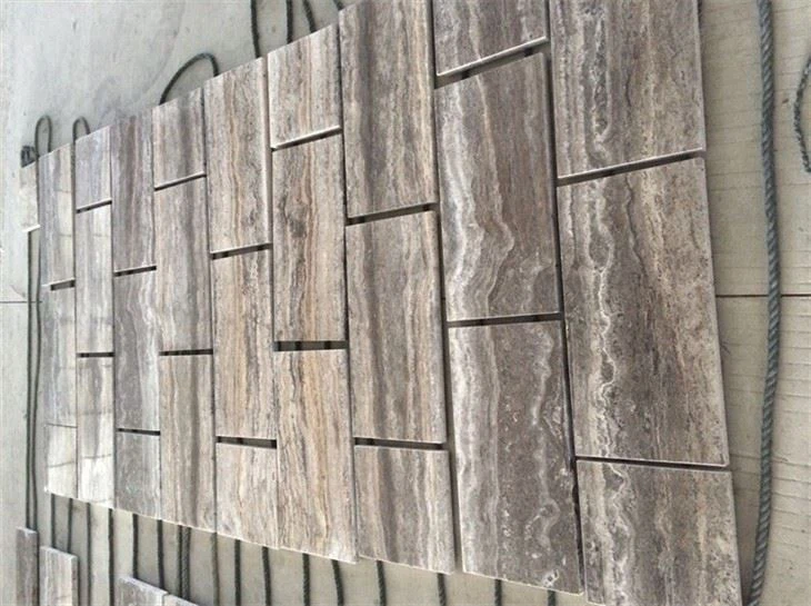 silver grey travertine tiles