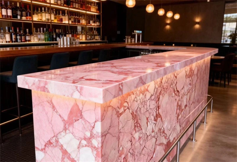 Pink Marble Tiles bar tops Pink Marble Tiles bar tops