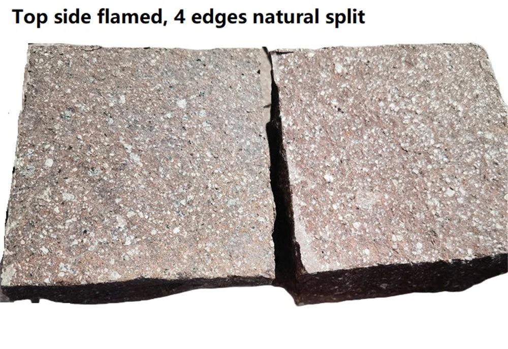 red porphyry top flamed edges natural cubes - red porphyry top flamed edges natural cubes -